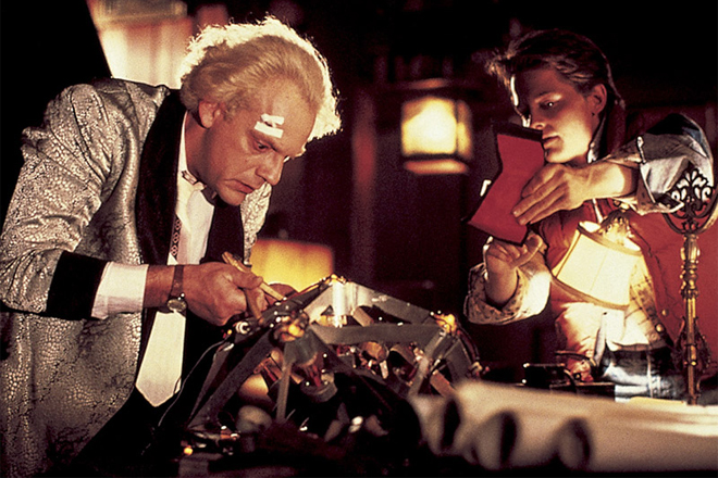 "Zurück in die Zukunft": Doc Emmett Brown (Christopher Lloyd) und Marty McFly (Michael J. Fox)
