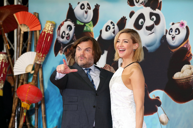 Jack Black und Kate Hudson bei der Deutschlandpremiere von "Kung Fu Panda 3" in Berlin