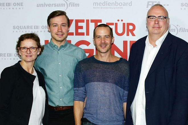  v.l.: Christine Berg (FFA), David Kross, Barnaby Metschurat, Christian Berg  (Medienboard)