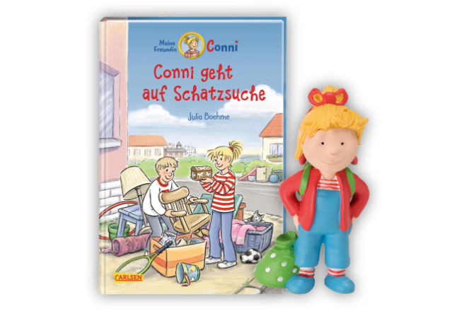 Passend zum 30. Jubiläum von "Meine Freundin Conni" verlosen wir 2 Fanpakete, jeweils bestehend aus einem Tonie "Conni kommt in den Kindergarten" von Boxine und einem Buch "Conni geht auf Schatzsuche" aus dem Carlsen Verlag.