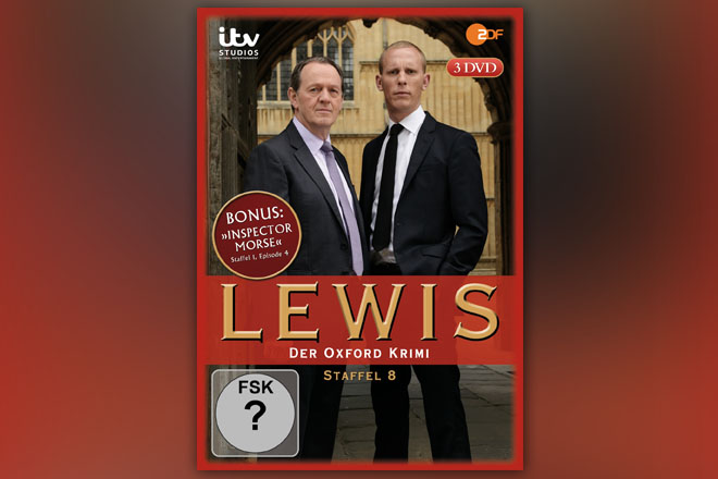 Die DVD-Box der achten Staffel "Lewis - Der Oxford Krimi" besteht aus 3 DVDs und der Bonus-DVD mit der 4. Episode der ersten Staffel "Inspector Morse". Die DVD-Box ist ab dem 23.06.2017 erhältlich.