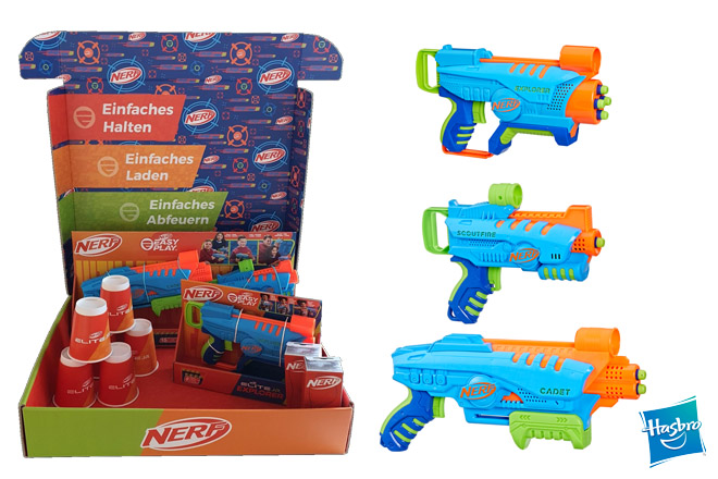 Mit freundlicher Unterstützung von Hasbro verlosen wir eine NERF Elite Jr. Box., die es so nicht im Handel zu kaufen gibt.