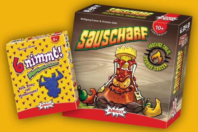 Zur Vorstellung der beiden AMIGO-Spiele "6 nimmt!" und "Sauscharf" verlosen wir ein Spielebundle von AMIGO!
