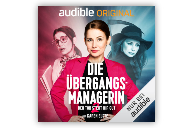 Das Audible Original Hörbuch "Die Übergangsmanagerin: Der Tod steht ihr gut" ist ab 15.06.2021 zum Download erhältlich.