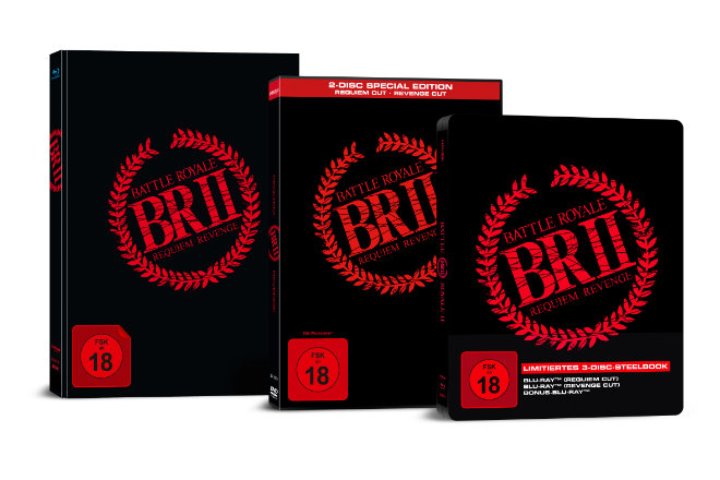 "Battle Royale II" ist ab 13.12.2019 als 2-Disc DVD, 3-Disc Blu-ray SteelBook und 3-Disc Limited Collector´s Edition erhältlich.