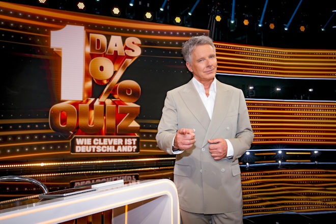 Jörg Pilawa moderiert "Das 1% Quiz - Wie clever ist Deutschland?".