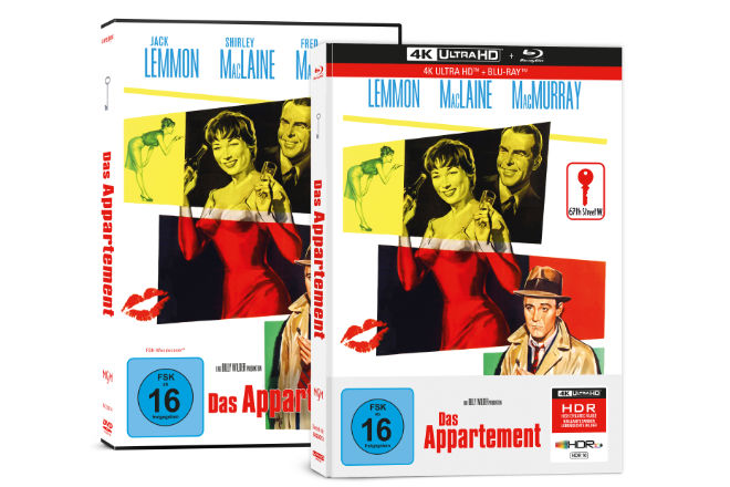 "Das Appartement" ab 18.08.2023 als 2-Disc Limited Collector´s Edition im UHD-Mediabook (4K Ultra HD + Blu-ray) und als DVD erhältlich.