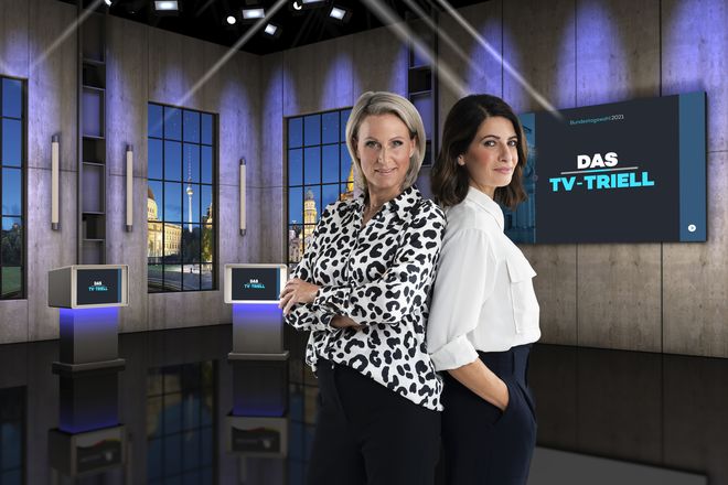 "Das TV-Triell" zur Bundestagswahl läuft am 19.09.2021 um 20.15 Uhr auf ProSieben, SAT.1 und Kabel Eins.