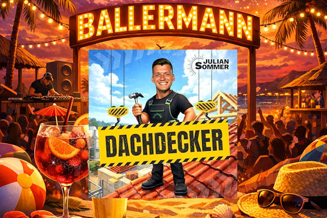 Julian Sommer ver&ouml;ffentlichte gestern (13.03.2026) seine neue Single "Dachdecker".