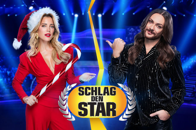 Bei "Schlag den Star" tritt heute (20.12.2025) Sylvie Meis (l.) gegen Riccardo Simonetti (r.) an.