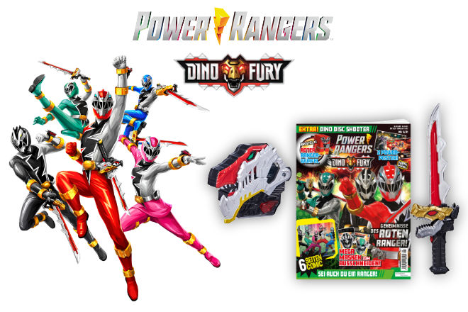 Gewinnen Sie passend zu Karneval eines von 2 Power Rangers-Pakete, jeweils bestehend aus einem Dino Fury Morpher, einem Dino Fury Schwert sowie dem Power Rangers Magazin.