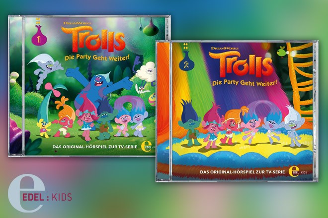 Die ersten beiden Folgen des Original-Hörspiels zur TV-Serie "Trolls - Die Party geht weiter!" sind ab jetzt überall im Handel und digital erhältlich. 