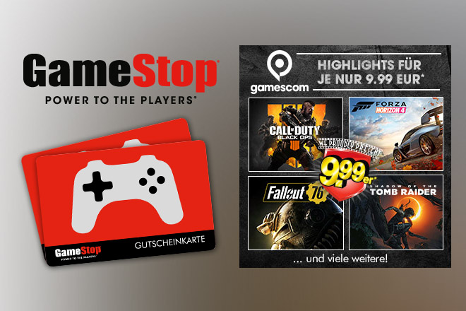Zur Vorstellung der großen "9.99er"-Aktion zur gamescom 2018 von GameStop verlosen wir mit freundlicher Unterstützung von GameStop 2 Gutscheinkarten im Wert von jeweils 25 Euro. 