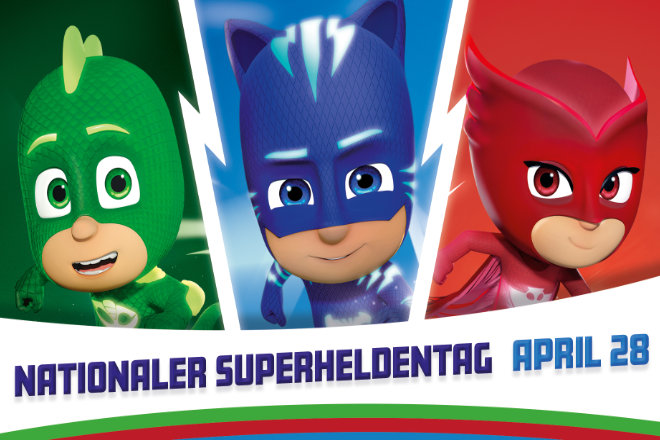 Zusammen mit den PJ Masks feiern wir den offiziellen Superhelden Tag am 28.04.2021 mit einem kostenlosen Gewinnspiel. 