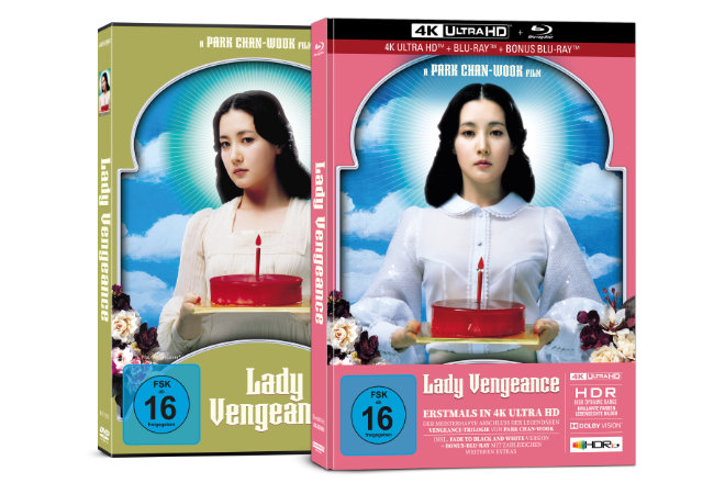 "Lady Vengeance" ist ab 13.08.2021 auf DVD und als 3-Disc Limited Collector´s Edition im UHD-Mediabook, bestehend aus 4K Ultra HD + Blu-ray + Bonus-Blu-ray, erhältlich.