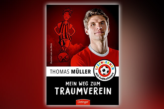 Das Kinderbuch "Mein Weg zum Traumverein" von Nationalspieler Thomas Müller erscheint am 11.06.2018 im Verlag Friedrich Oetinger.