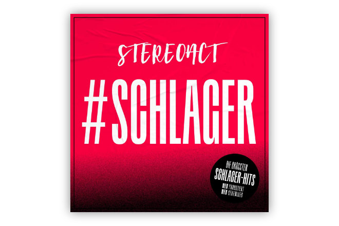 Das Album "#Schlager" mit den größten Schlagerhits neu produziert und geremixed von Stereact ist ab 12.03.2021 erhältlich.