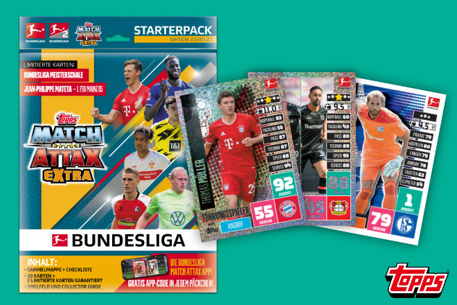 Die Topps Match Attax Extra Sammelkarten zur Bundesliga-Rückrunde 2020/21 sind ab sofort erhältlich.