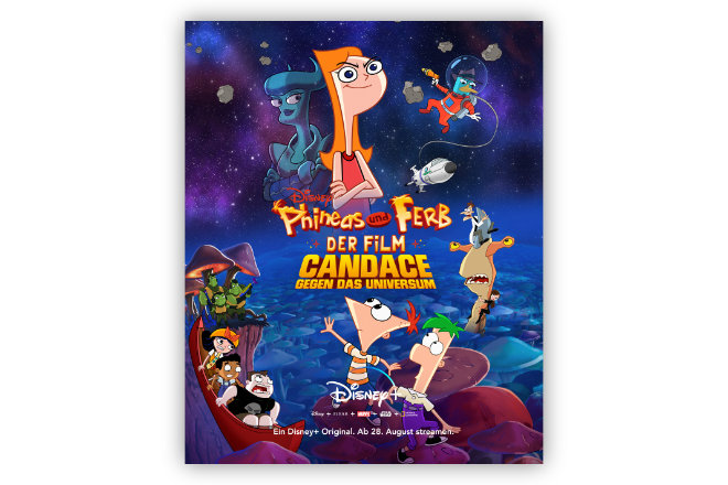 "Phineas und Ferb - Der Film: Candace gegen das Universum" sehen Sie ab dem 28.08.2020 auf Disney+.
