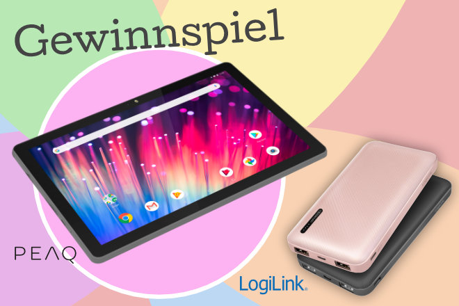 Wir verlosen zur Veröffentlichung des Spiels "Schlag den Star" für iOS und Android Geräte ein Tablet von PEAQ sowie 2 Powerbanks von LogiLink.