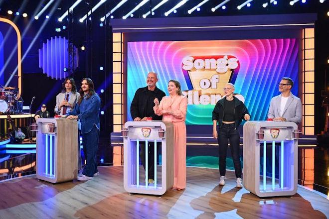 Die Paarungen heute bei "Hast du T&ouml;ne?": (v.l.n.r.) Eva Padberg mit Riccardo Simonetti, Frank Rosin mit Caroline Frier und Stefanie Heinzmann mit Rick Kavanian.