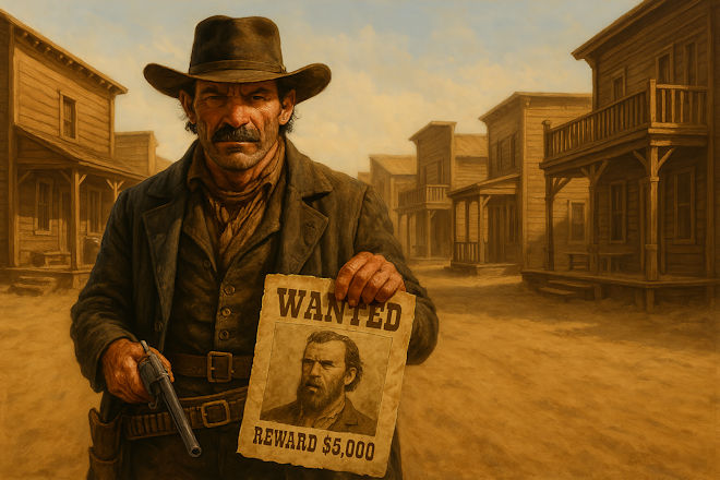 So stellt eine KI sich einen Kopfgeldjäger vor. "Django Unchained" ist 1.000-mal besser!