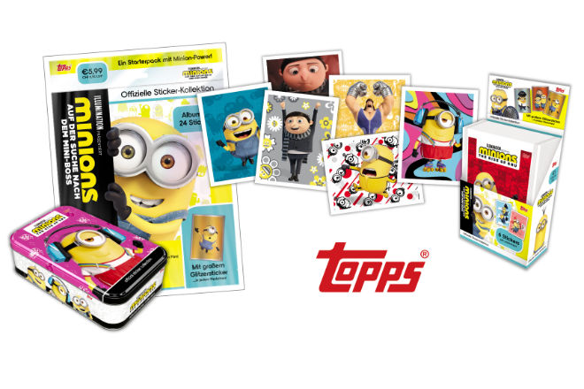 Die Sammelkarten zum aktuellen Kinofilm "Minions - Auf der Suche nach dem Mini-Boss" von Topps sind ab sofort erhältlich.
