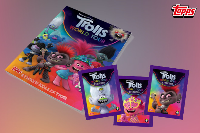 Die aus Kino und Fernsehen beliebten Trolls erhalten endlich eine Stickerkollektion.