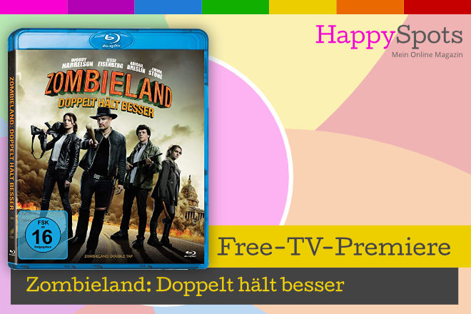 Die Free-TV-Premiere "Zombieland: Doppelt hält besser" läuft heute, am 20.03.2022, um 22.45 Uhr in SAT.1.