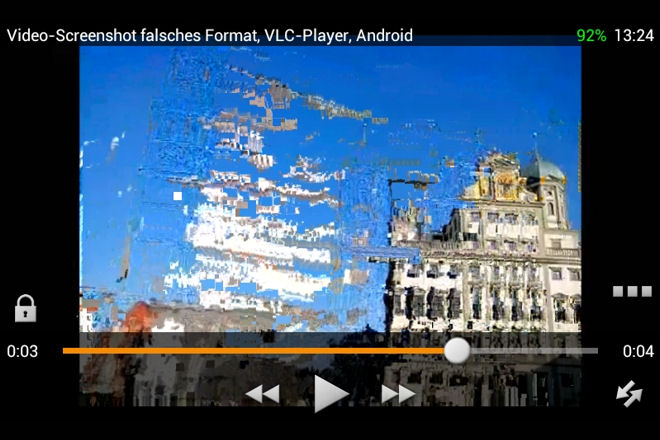 Video-Screenshoot falsches Format, VLC-Player, Android